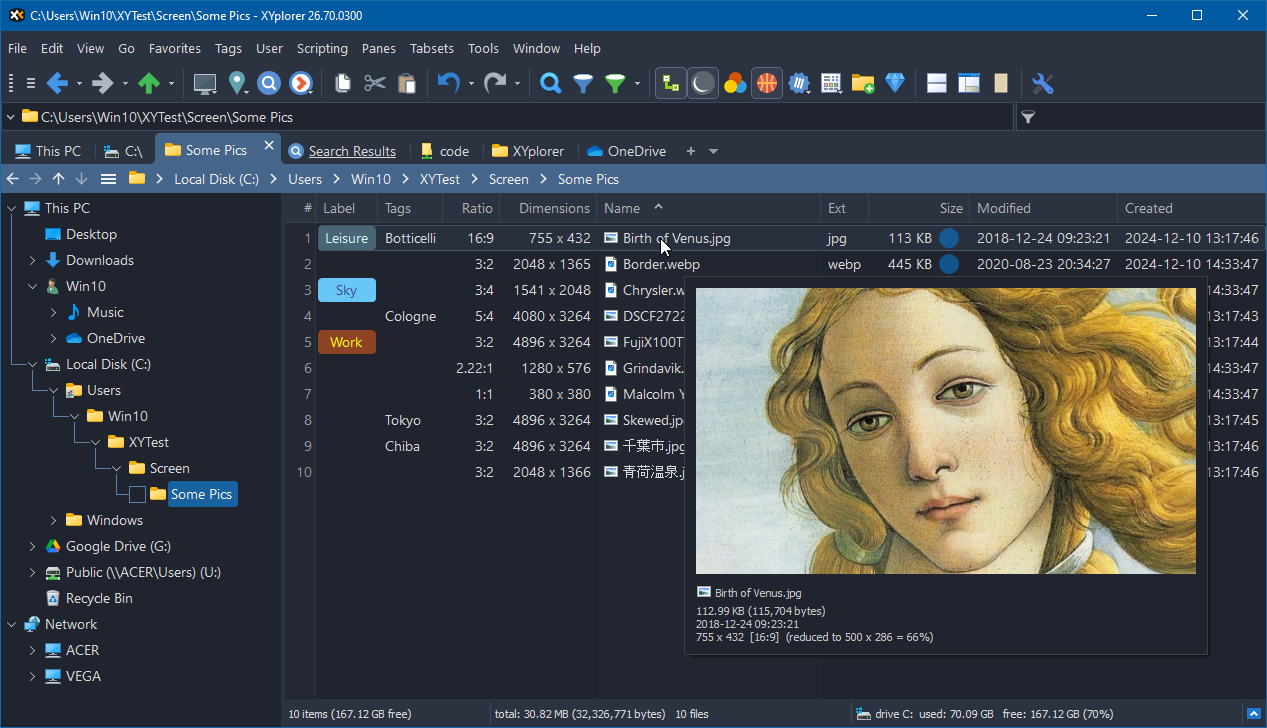 XYplorer 深色模式截图