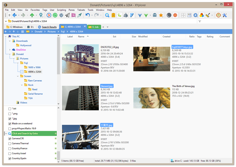 包含的目录面板