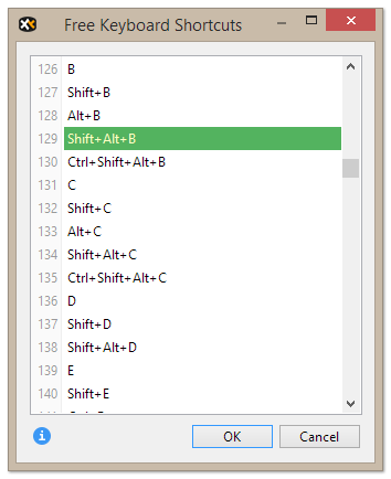 所有空闲快捷键