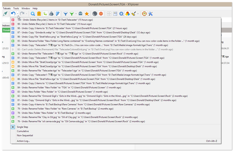 工具栏下拉列表